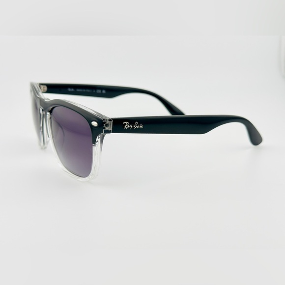 Ray-Ban Steve Sunglasses RB4487 Polished Black on Transparent Frame Gray Lenses! - Picture 8 of 14